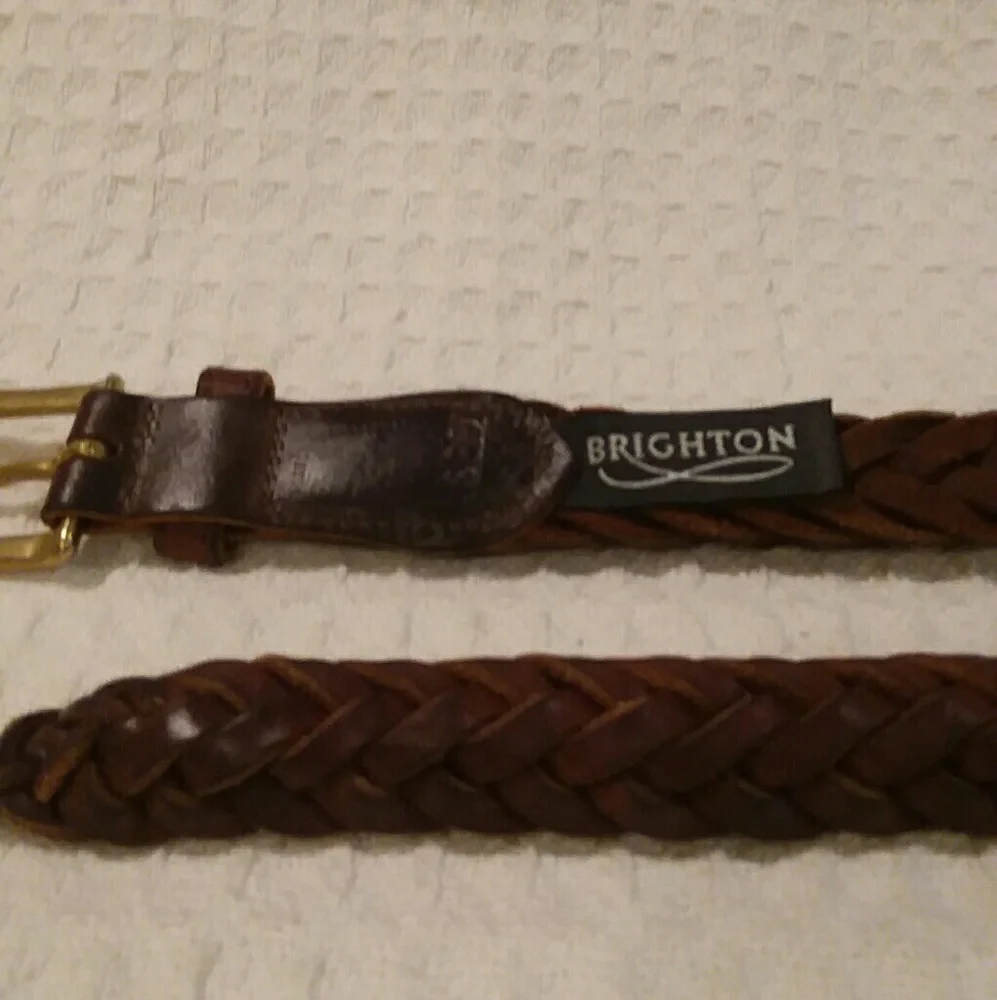 Brighton Brown Leather Braided Belt